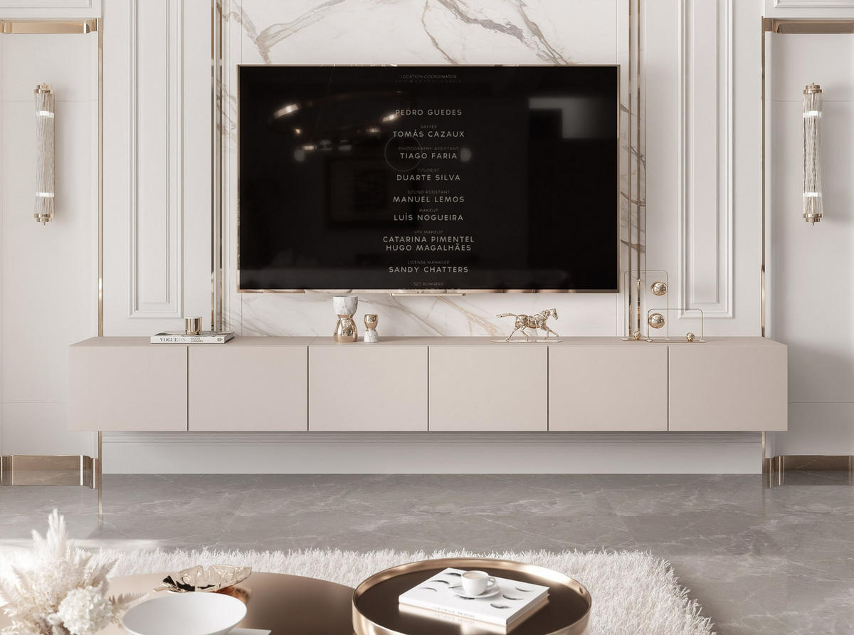 TV-LOWBOARD kaschmir, hängend mit LED-Beleuchtung - Kaschmir, Holzwerkstoff (300/36/40cm) - Idohome