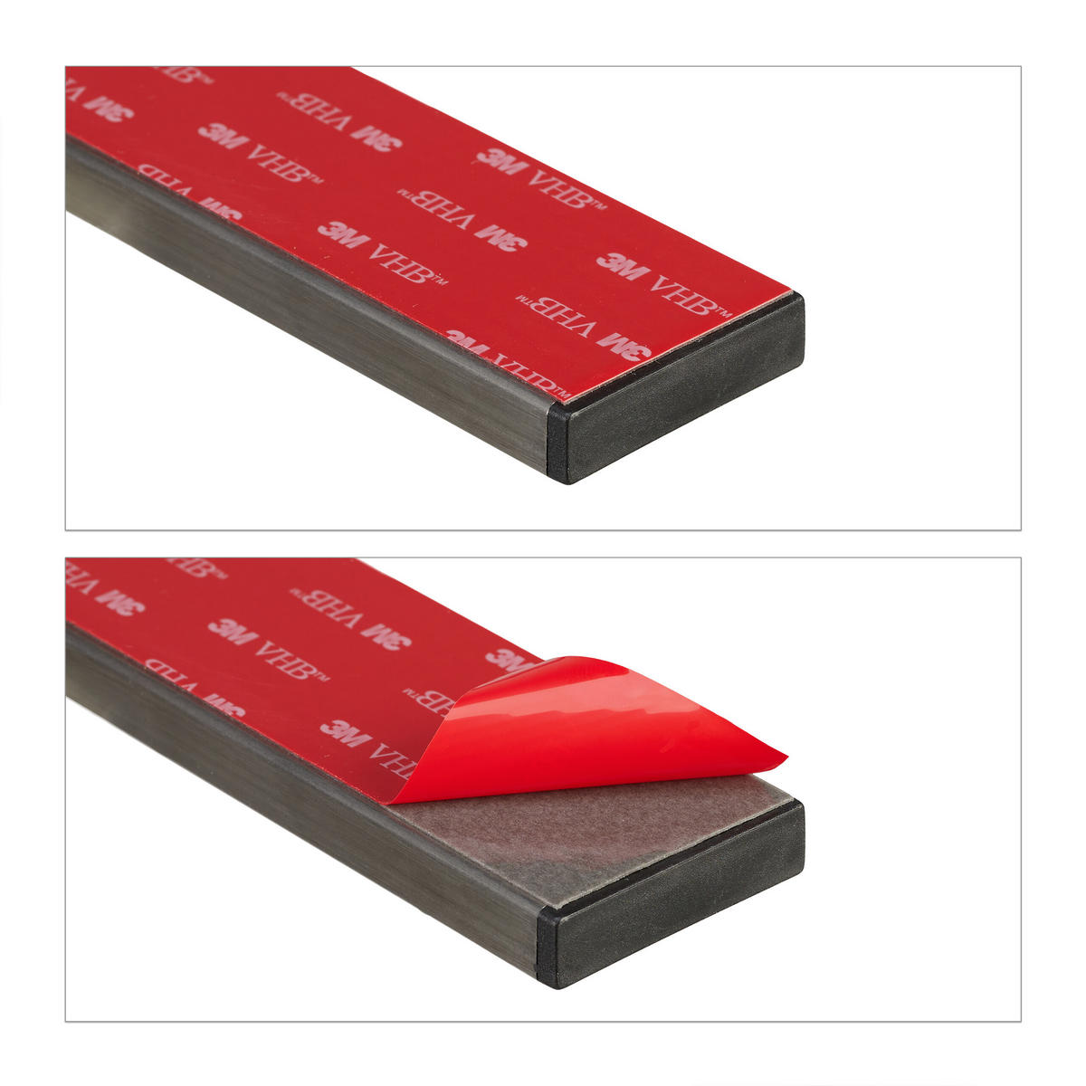 MAGNETLEISTE - Silberfarben, Kunststoff/Metall (30/4/1cm) - Relaxdays