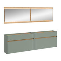 GARDEROBEN-SET DRIVE (B/H/T: ca. 220/192/32 cm) in Salbei/Salbei - Salbeigrün, Holzwerkstoff (220/192/32cm)