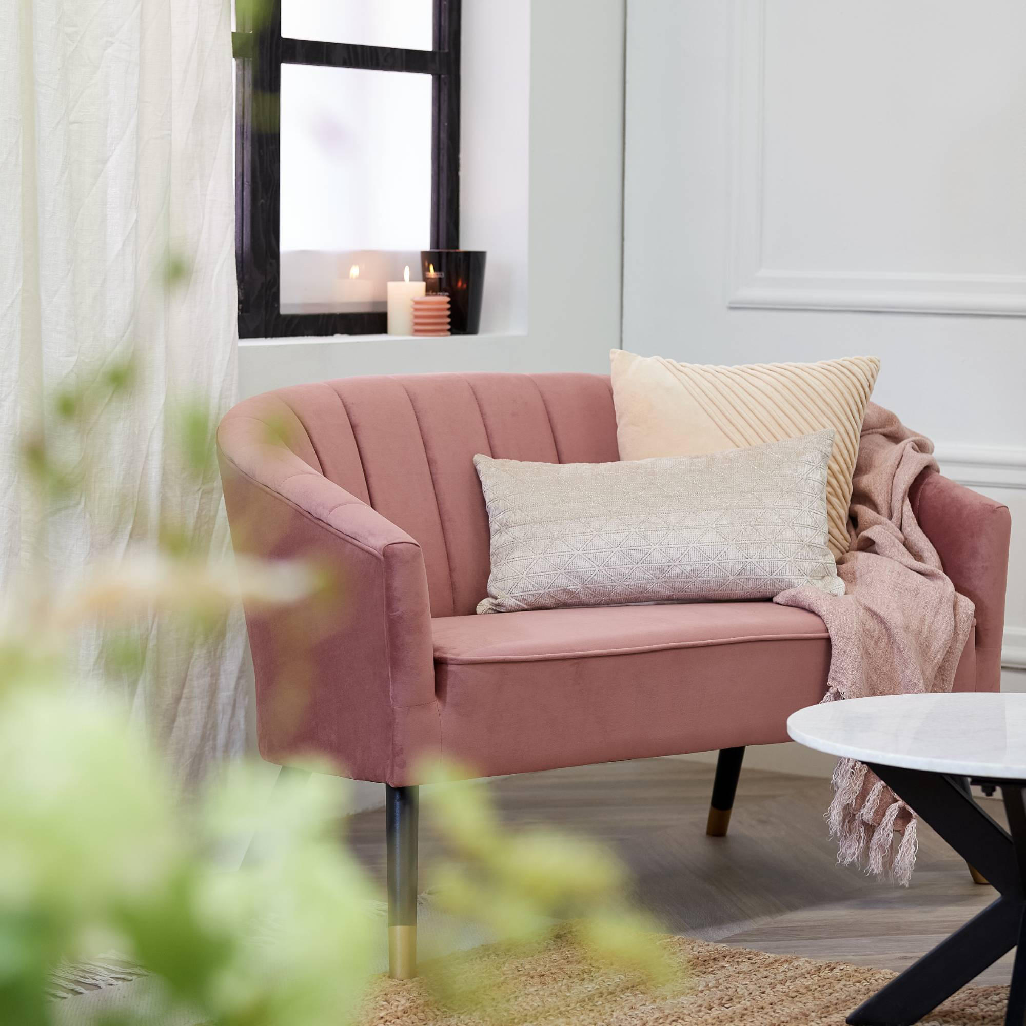 BANK Rosa 71/128/80 cm - Pink, Textil (128/80/71cm) - Leitmotiv
