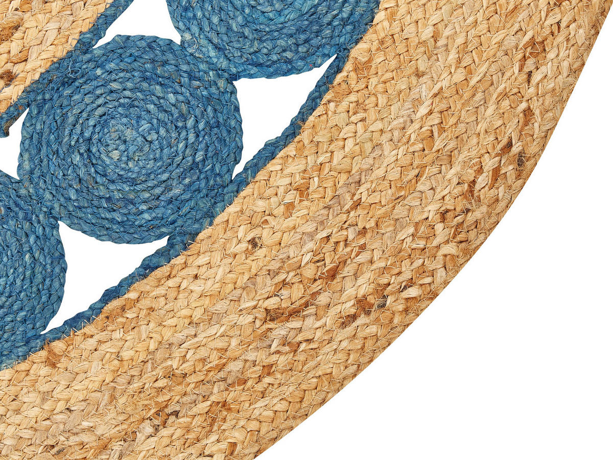 TEPPICH geflochten Hovit 140/140 cm - Naturfarben, Naturmaterialen (140/140cm) - Beliani