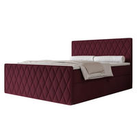 BOXBETT PONTI III 200x200 cm Bordeaux (Samt) - mit 2 Bettkästen, Bonellmatratze und Rautensteppung - Bordeaux, Holzwerkstoff/Textil (200/200cm) - Ravio