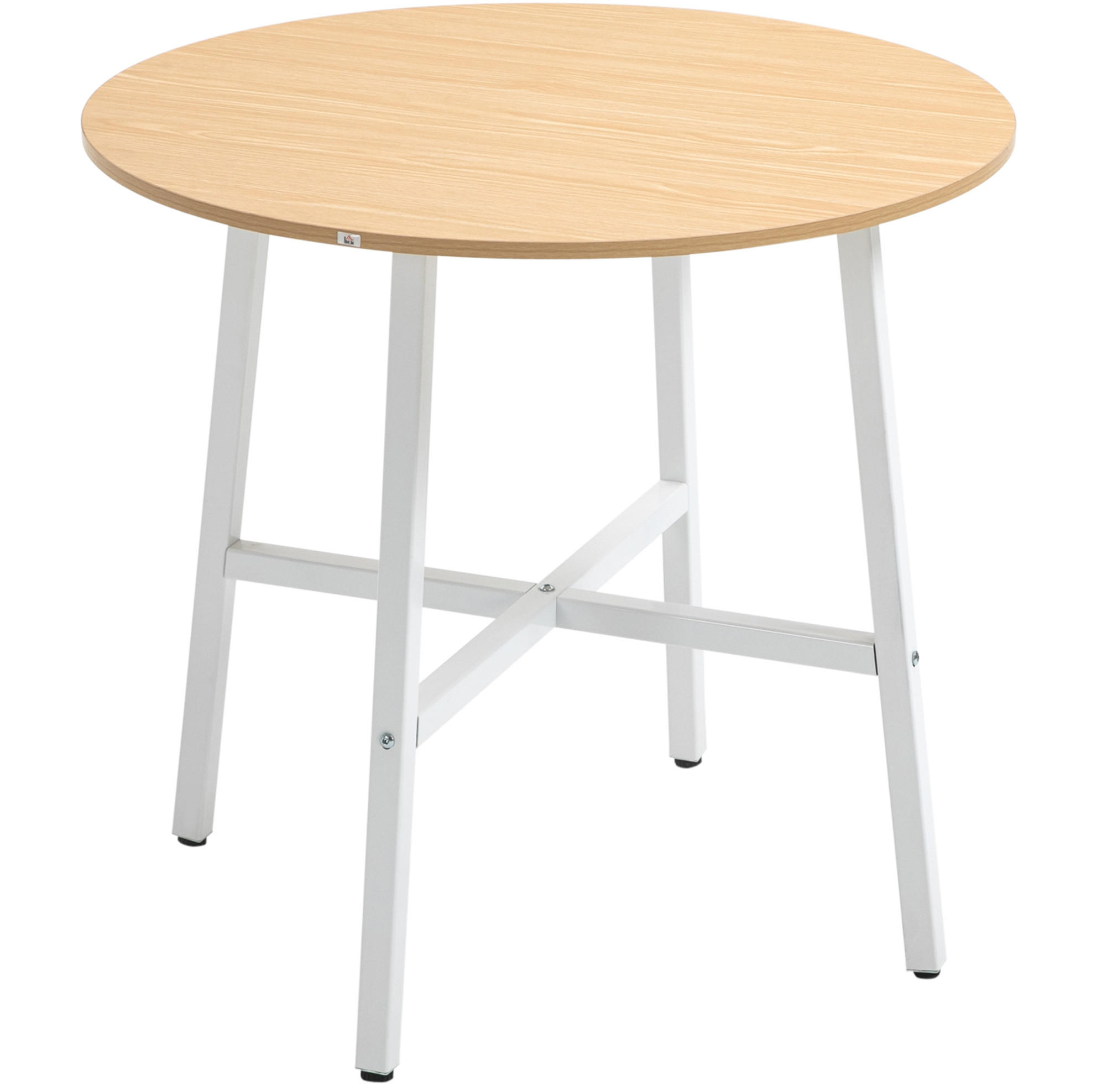 ESSTISCH 80/76 cm in Naturfarbe mit Metallgestell - Braun, Holzwerkstoff (80/80/76cm) - Flora Grace