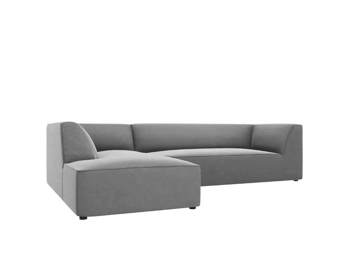 ECKSOFA links Ruby aus Samt grau 4 Sitzplätze - Grau, Textil (180/273cm) - Micadoni