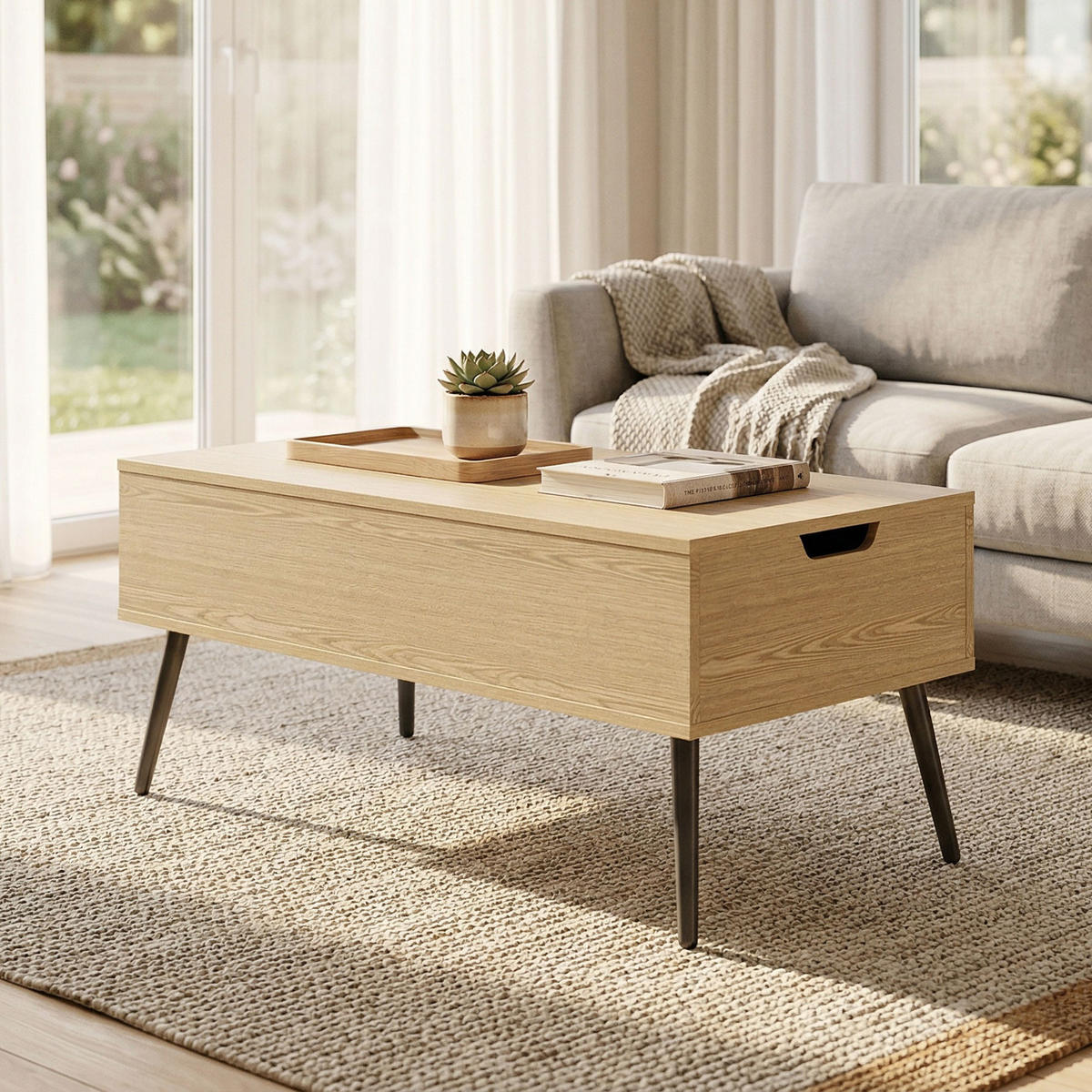 COUCHTISCH Beige 1 Stück - Beige, Metall (100/50/58cm) - GiPP