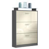 SCHUHSCHRANK Lavia Front in Creme Hochglanz - Creme, Holzwerkstoff (89/128/23cm) - Vladon