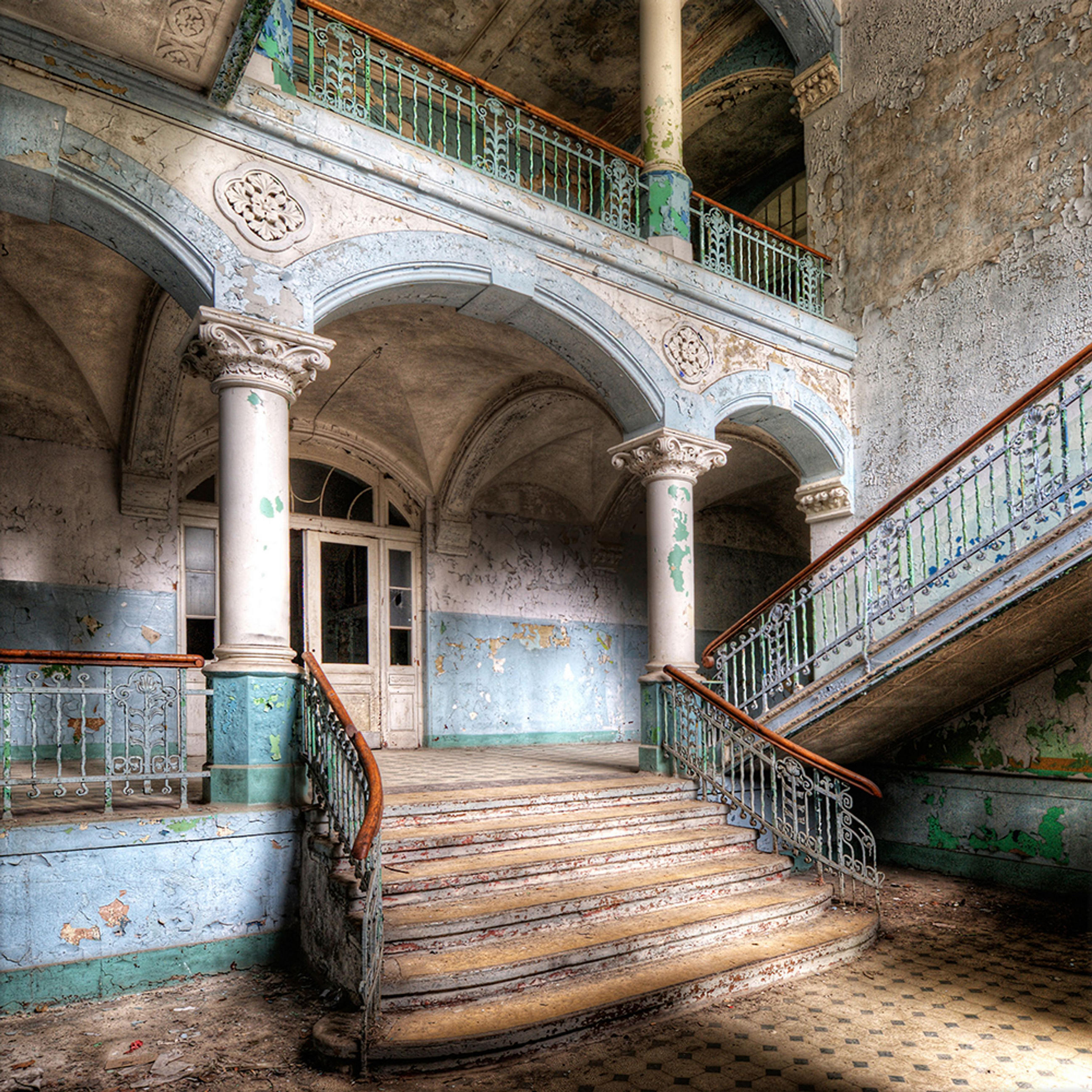 GLASBILD 30×30 cm Lost Places - Anthrazit, Glas (30/30cm) - artissimo