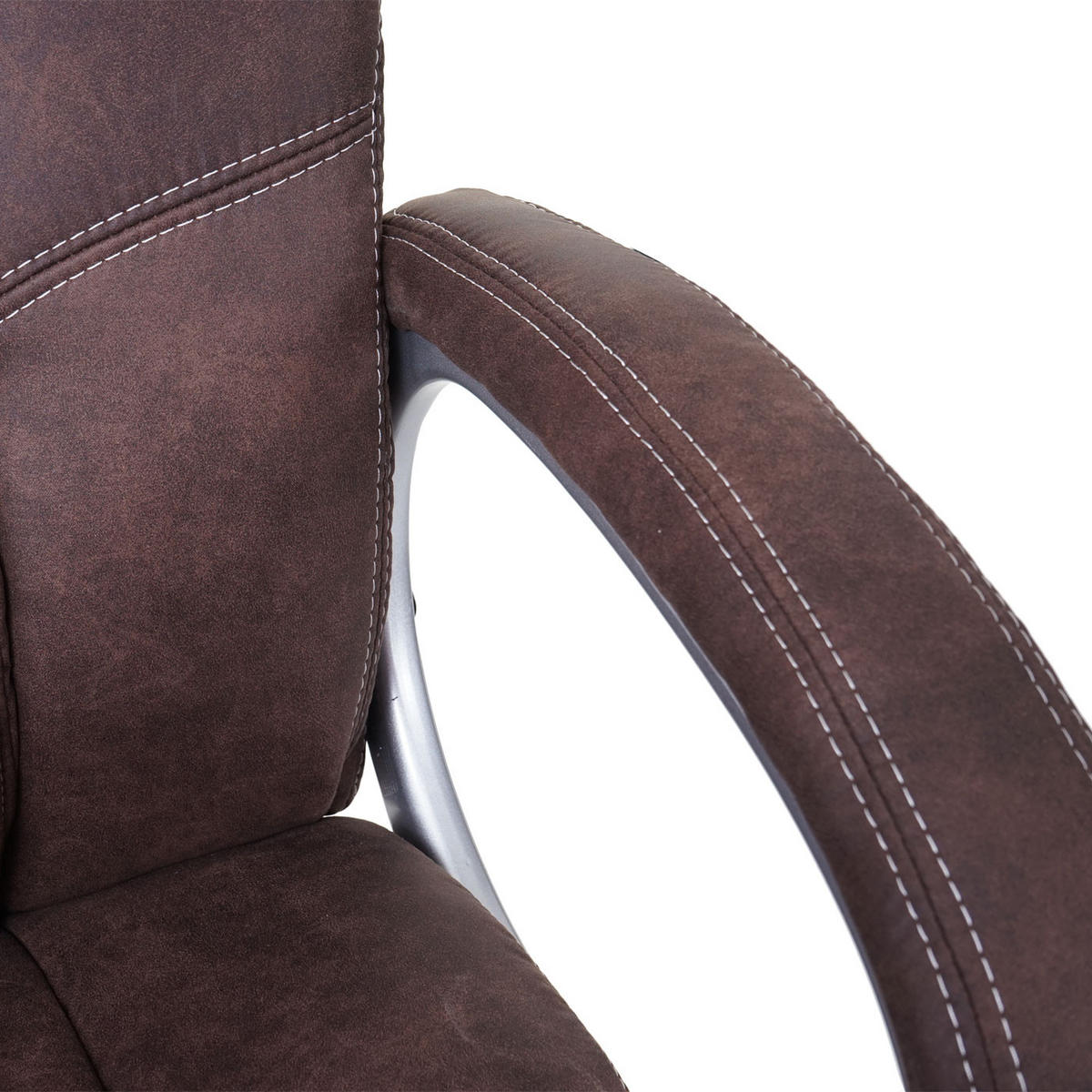 DREHSTUHL HxBxT 120x73x78cm Sitzhöhe 48cm Stoff/Textil Wildleder-Optik vintage Braun - Braun, Kunststoff (73/120/78cm) - PROREGAL