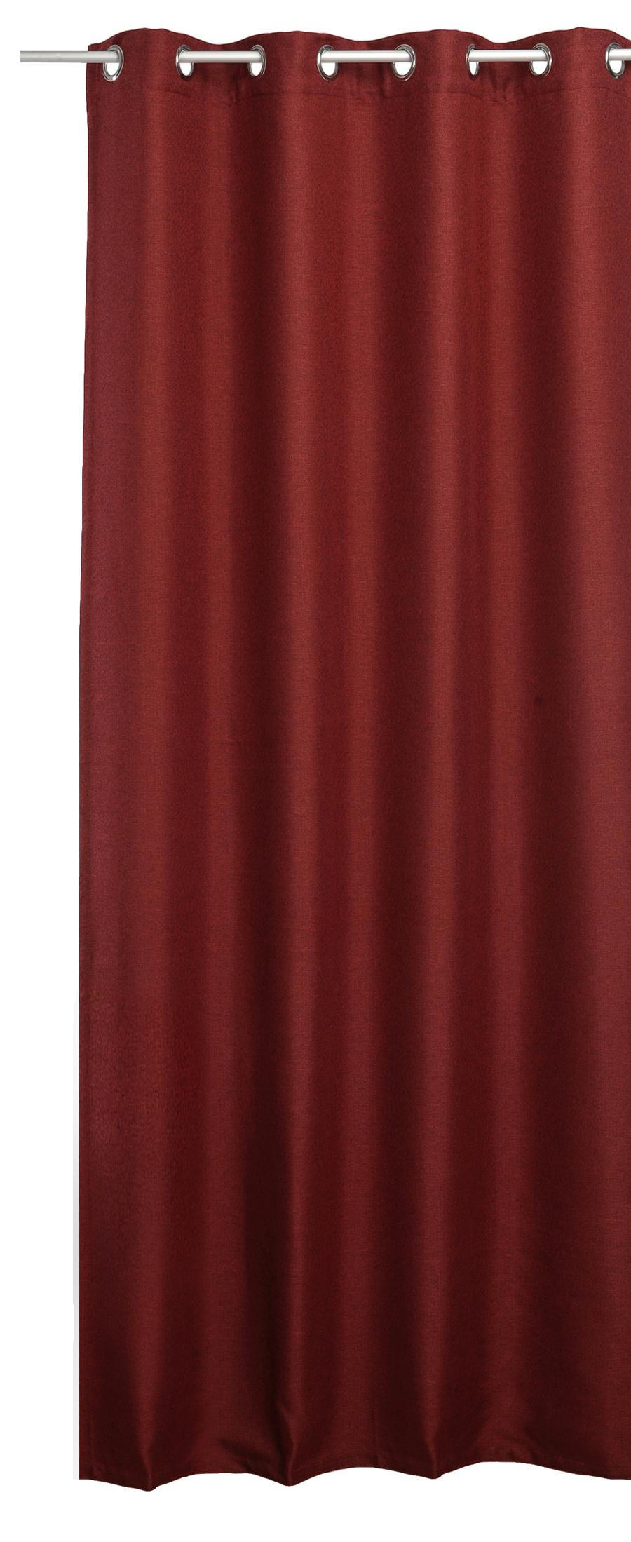 VORHANG Leinenoptik 130 x 245 cm blickdicht Ösen Rot - Rot, Textil (130/245cm) - TiborTex