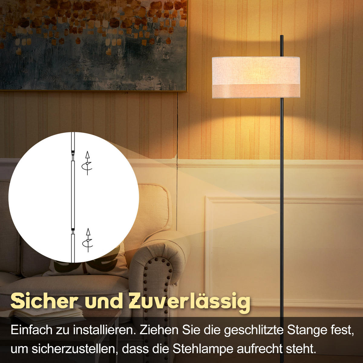 STEHLAMPE Nox 40/25/154 cm - Weiß, Metall (40/25/154cm) - ZMH