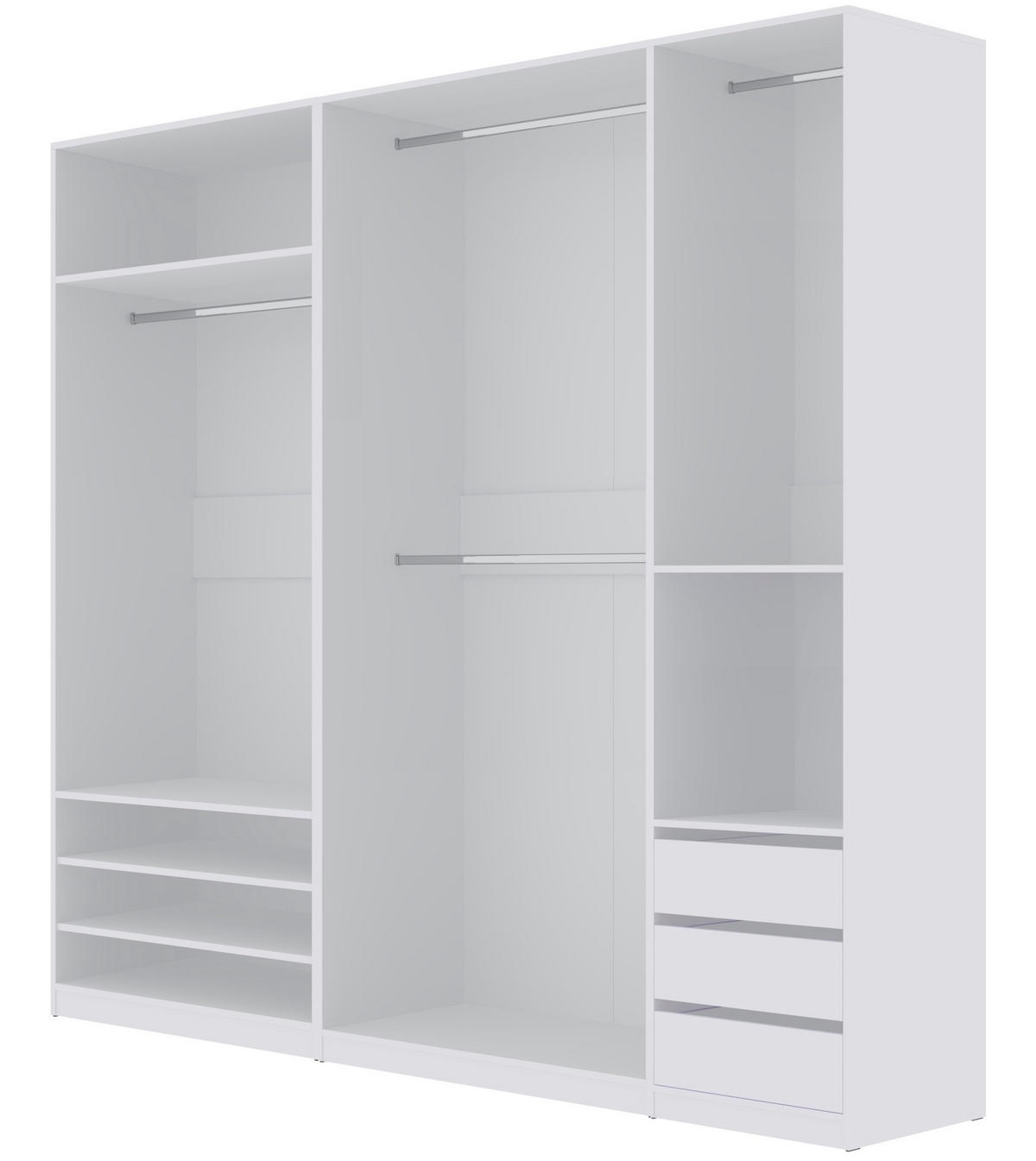 OFFENER-KLEIDERSCHRANK TRES L/B Weiß 240/206/51 cm - Weiß, Holzwerkstoff (240/206/51cm) - Marmex Möbel