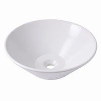 LAVOAR alb ceramic pe blat fără orificiu pentru baterie - alb, ceramică (41.5/15/41.5cm) - Relaxdays
