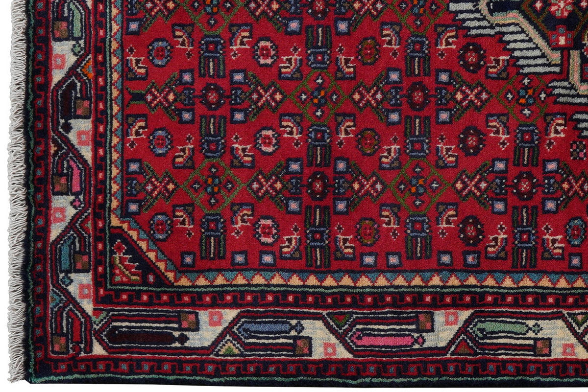 TEPPICH Assadabad Rot 153/100 cm Schurwolle - Rot, Textil (100/153cm) - Looma
