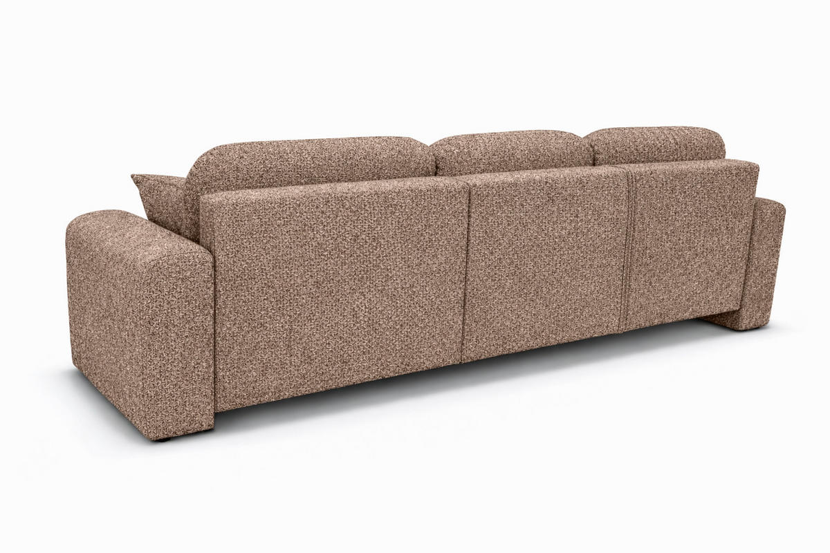 ECKSOFA Mit Schlaffunktion Und Bettkasten, Sofa L-Form Bingo L, Chenille-Stoff Artico, Beige, Links - Beige, Holz (250/142cm) - Kaiser Möbel