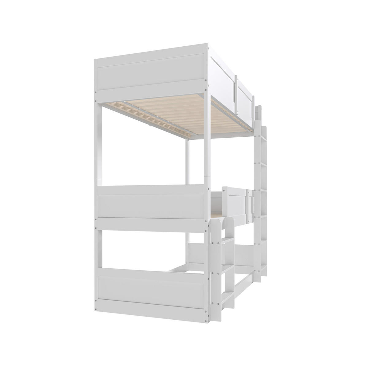 ETAGENBETT 90/200 cm Weiß aus Holz, modular und platzsparend - Weiß, Holzwerkstoff (90/200cm) - Flora Grace