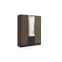 KLEIDERSCHRANK NERA - 150 cm - Schwarz|Eiche Artisan - Schwarz/Eiche Artisan, Holzwerkstoff (150/200/51cm) - ALTDECOR