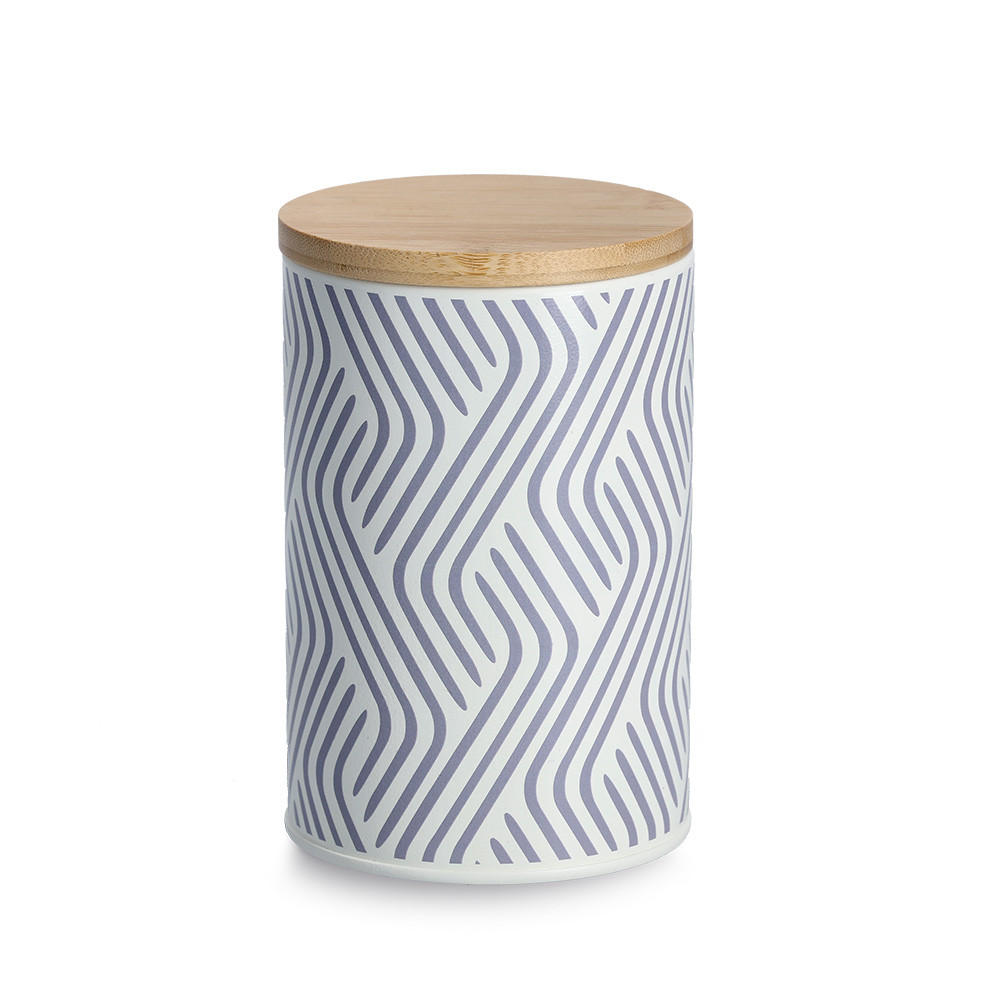VORRATSDOSE mit Bambusdeckel, lila - 1000ml, Ø 10,5cm - Multicolor, Metall (10.5/16.5/10.5cm) - Zeller Present