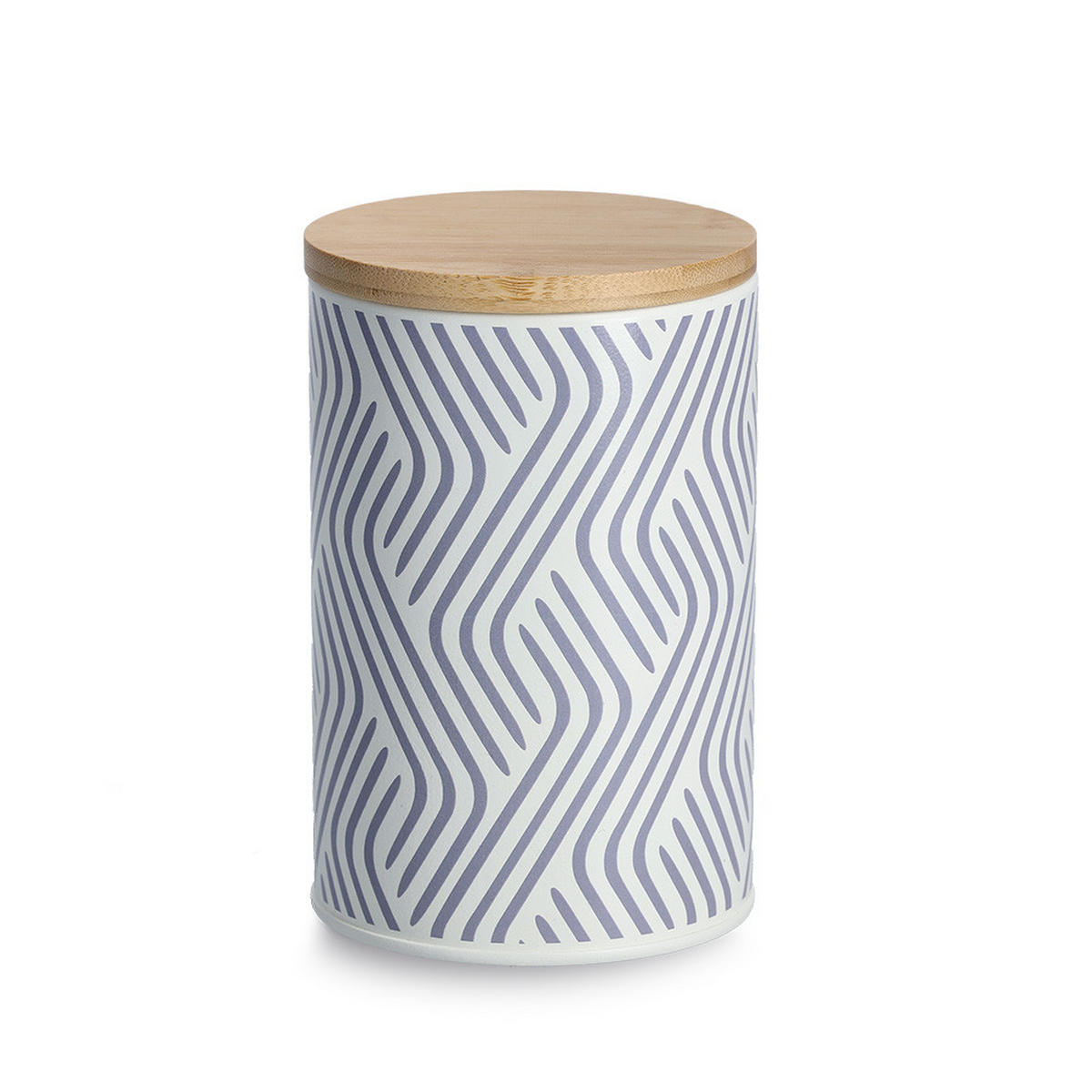 VORRATSDOSE mit Bambusdeckel, lila - 1000ml, Ø 10,5cm - Multicolor, Metall (10.5/16.5/10.5cm) - Zeller Present