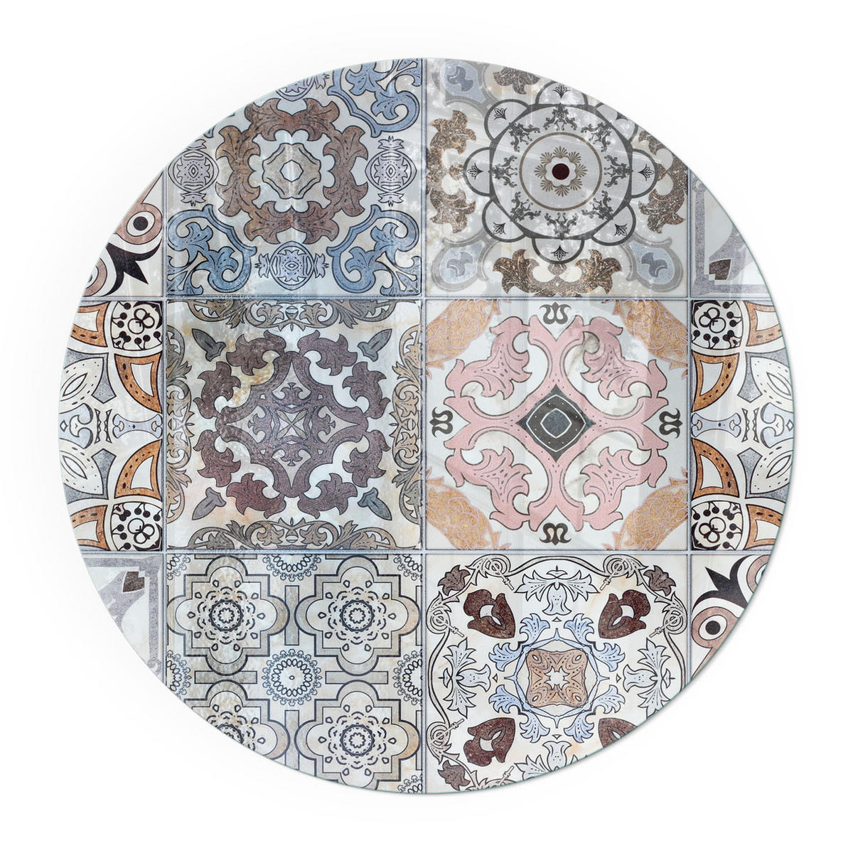 GLASPLATTE für Kamin Ø 100 cm - Grau, Glas (100/100/0.4cm) - TULUP