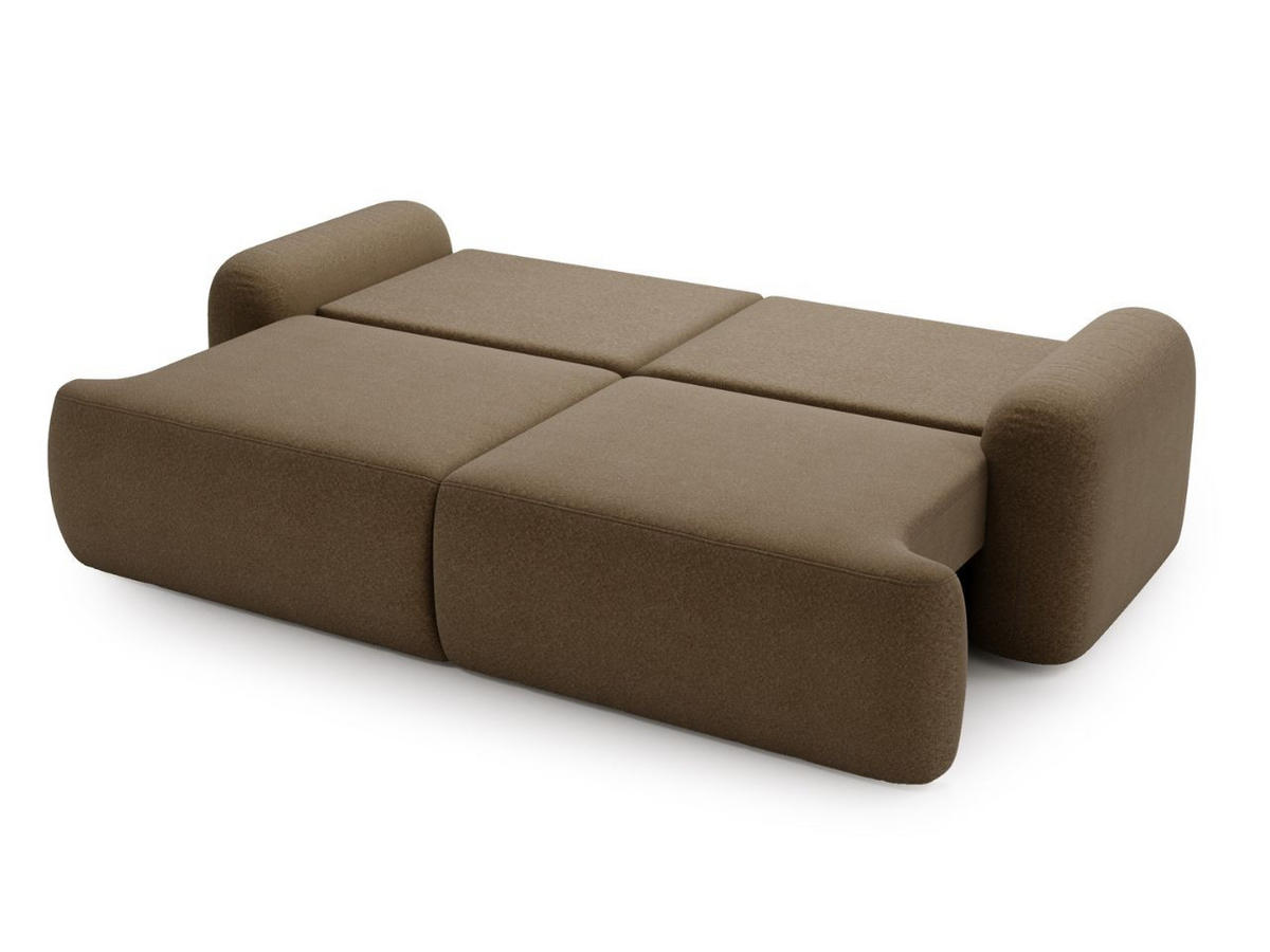 SOFA 260/106/81 Aurio Bouclé-Stoff Braun - Braun, Kunststoff/Textil (260/81/106cm) - Graingold