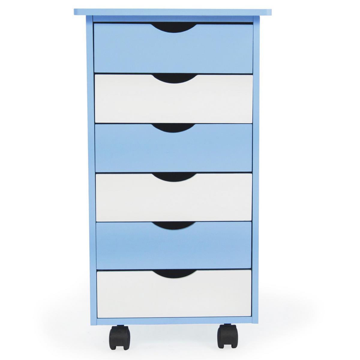 ROLLCONTAINER ,einfache Montage, 36 x 40 x 65 cm,blau - Blau, Holz (40/65/36cm) - tectake