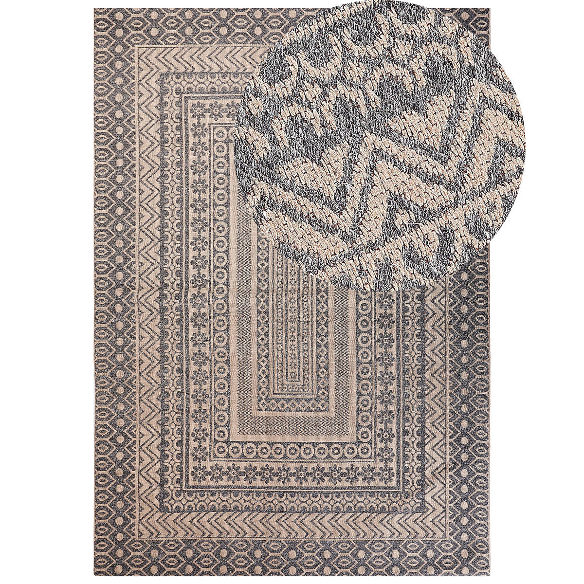 KURZFLOR-TEPPICH Baglar 230/160 cm - Beige, Naturmaterialien (160/230cm) - Beliani