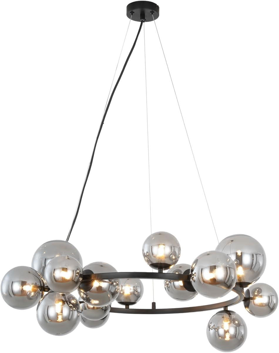 PENDELLEUCHTE Lily 80/80/180 cm - Schwarz, Metall (80/80/180cm) - ZMH