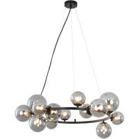 PENDELLEUCHTE Lily 80/80/180 cm - Schwarz, Metall (80/80/180cm) - ZMH