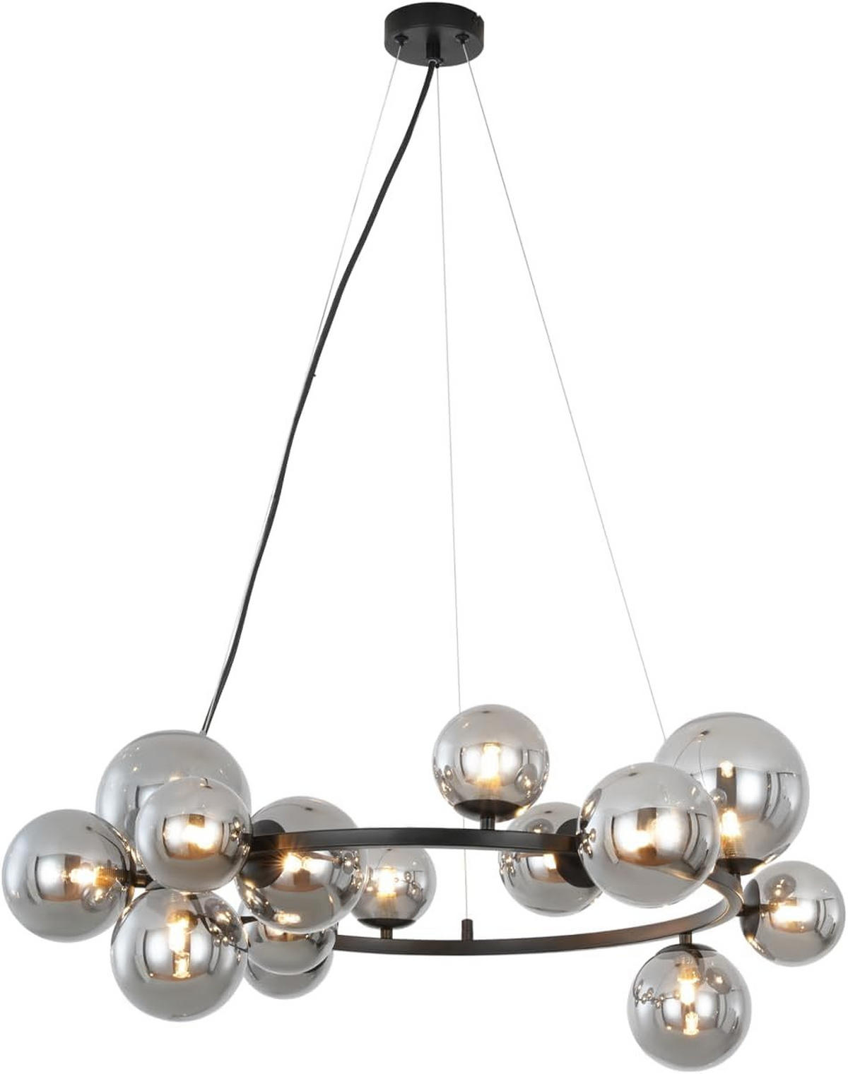 PENDELLEUCHTE Lily 80/80/180 cm - Schwarz, Metall (80/80/180cm) - ZMH