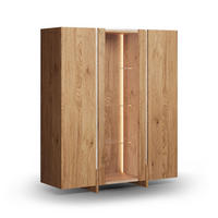 VITRINE Travertino Wildeiche Natur 120 / 41 / 140cm mit Travertin Naturstein - Wildeiche, Holz (120/140/41cm) - Feldmann-Wohnen