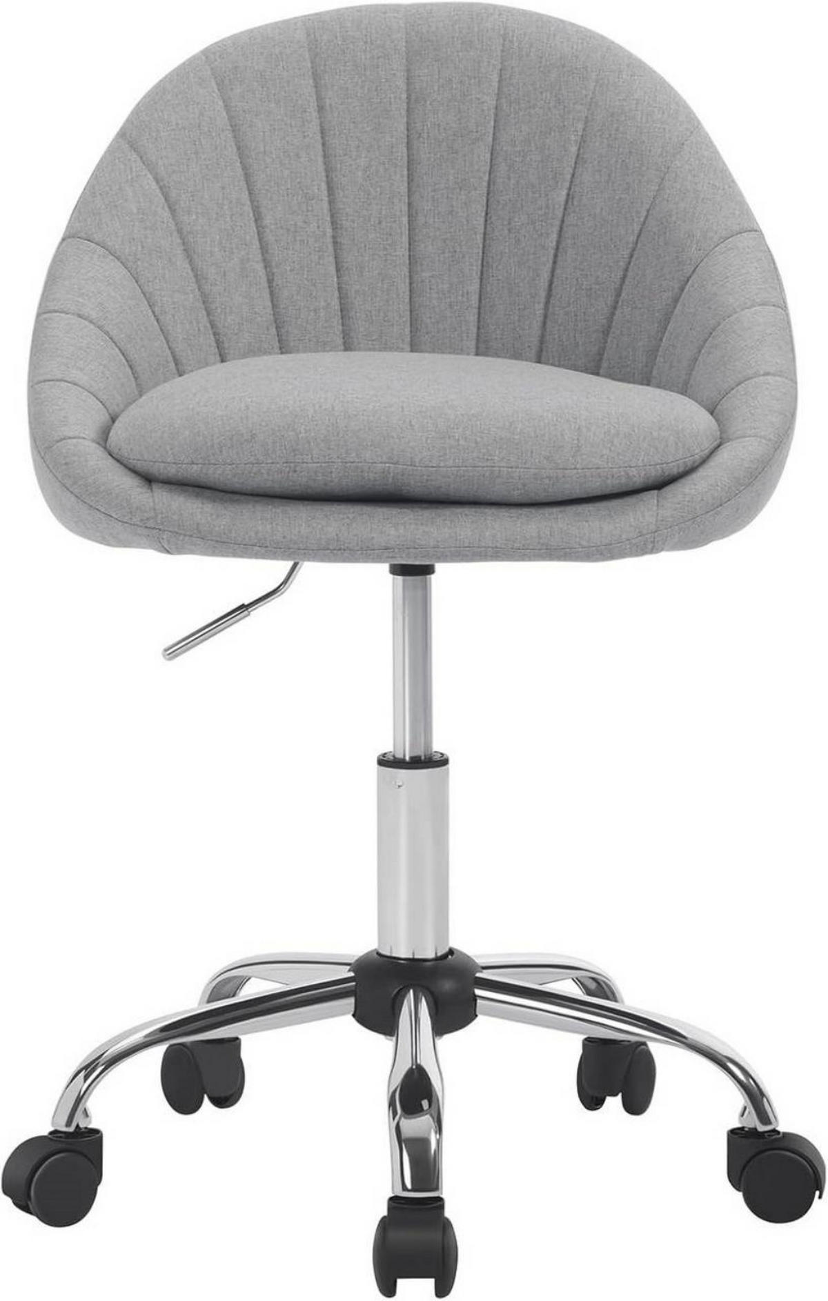 DREHSTUHL ergonomisch, Schminkstuhl, Samt, Grau - Schwarz/Grau, Textil/Metall (52/72/48cm) - Woltu