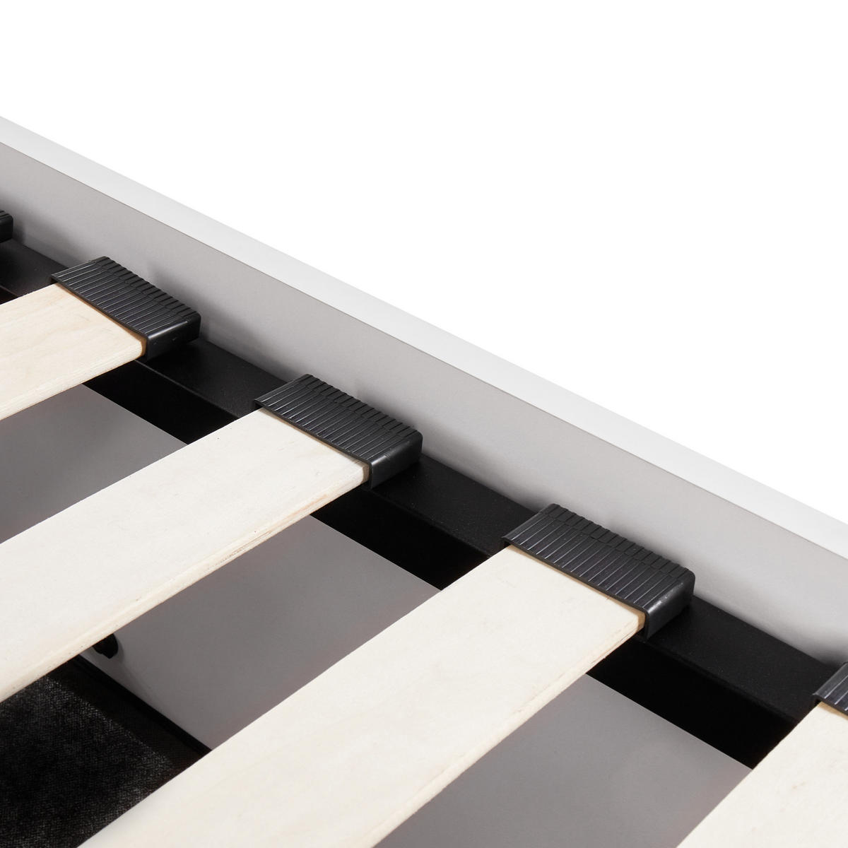 POSTEL s úložným prostorem 90/200 cm MDF deska Krémově bílá Rouvillers - krémová, dřevo (90/200cm) - Beliani