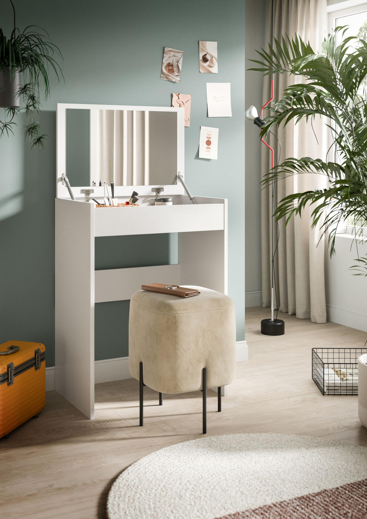 SCHMINKTISCH Make Up weiß 62/40/84 cm - Weiß, Holzwerkstoff (62/84/40cm) - Xonox