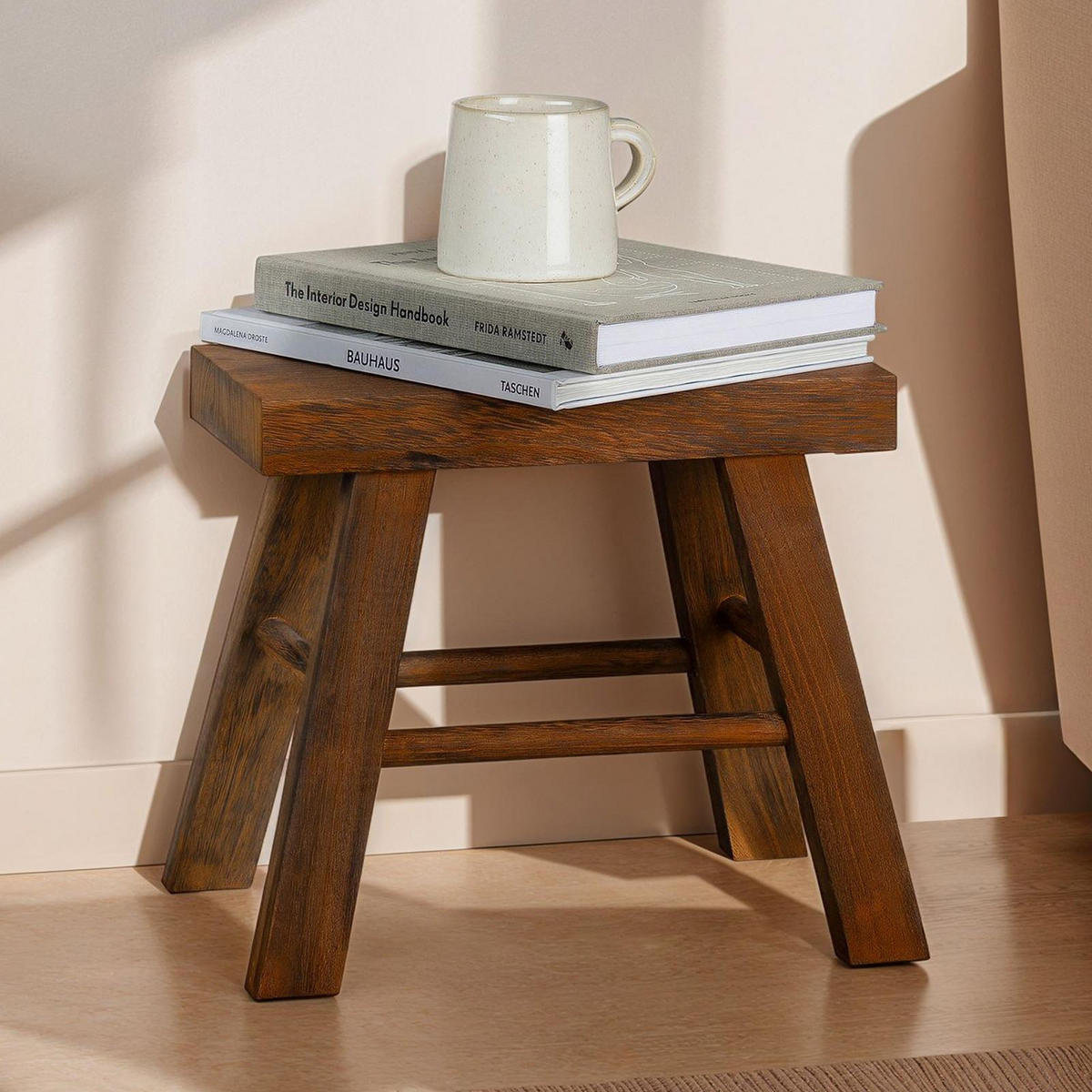 HOCKER ROSAL dunkelbraun - Dunkelbraun, Holz (32/30/17cm) - CARO-Möbel