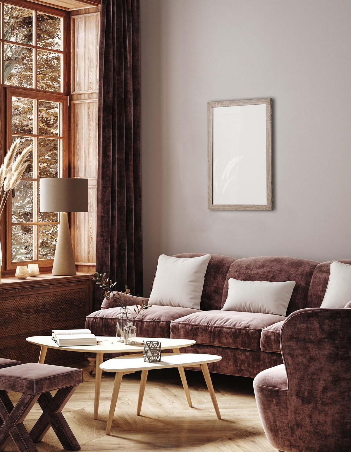 WANDSPIEGEL Kim Eiche hell - 48 x 68cm - Eichefarben, Holzwerkstoff (48/68/3cm) - Niermann