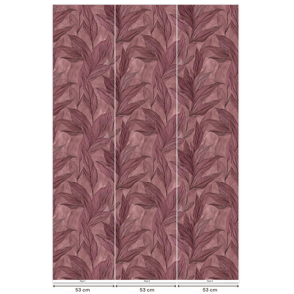 TAPETE - Blätter - Muster - Lila - 160x240 cm - Altrosa, Papier (160/240cm) - OnlyWow