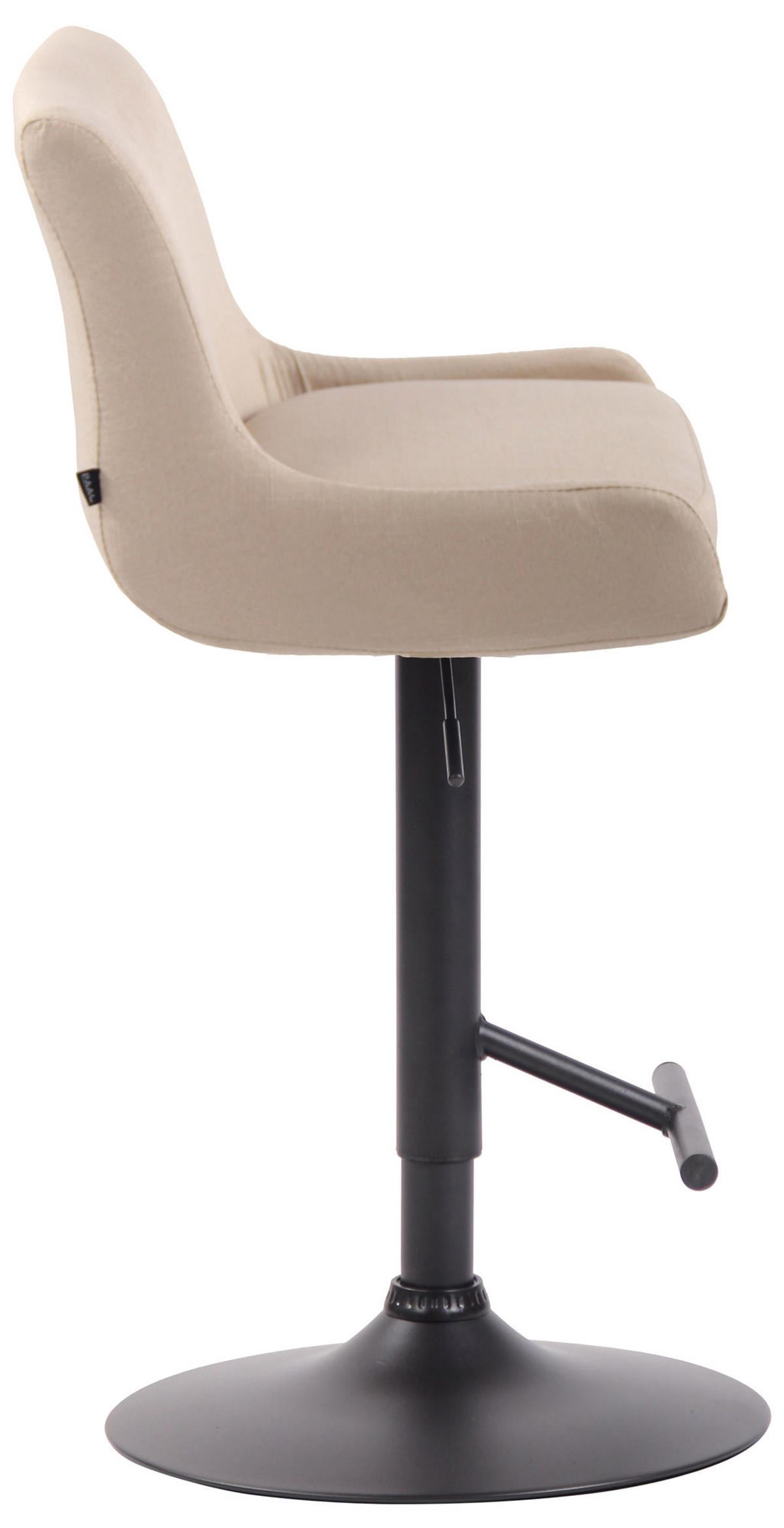 BARHOCKER Stoff creme - Creme/Schwarz, Textil/Metall (43/90/50cm) - CLP