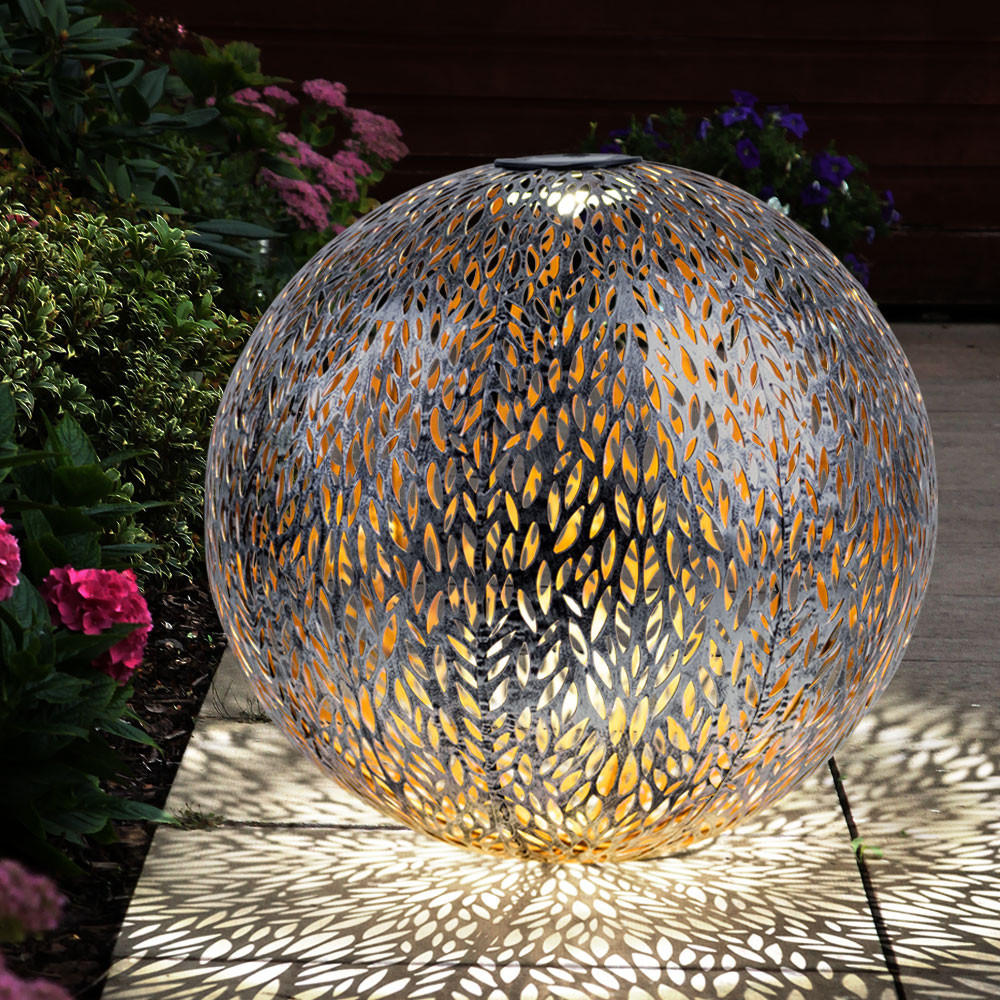 LED AUSSENLEUCHTE Silber Gartenlampe Erdspitz - Silberfarben, Metall (40/40/51cm)