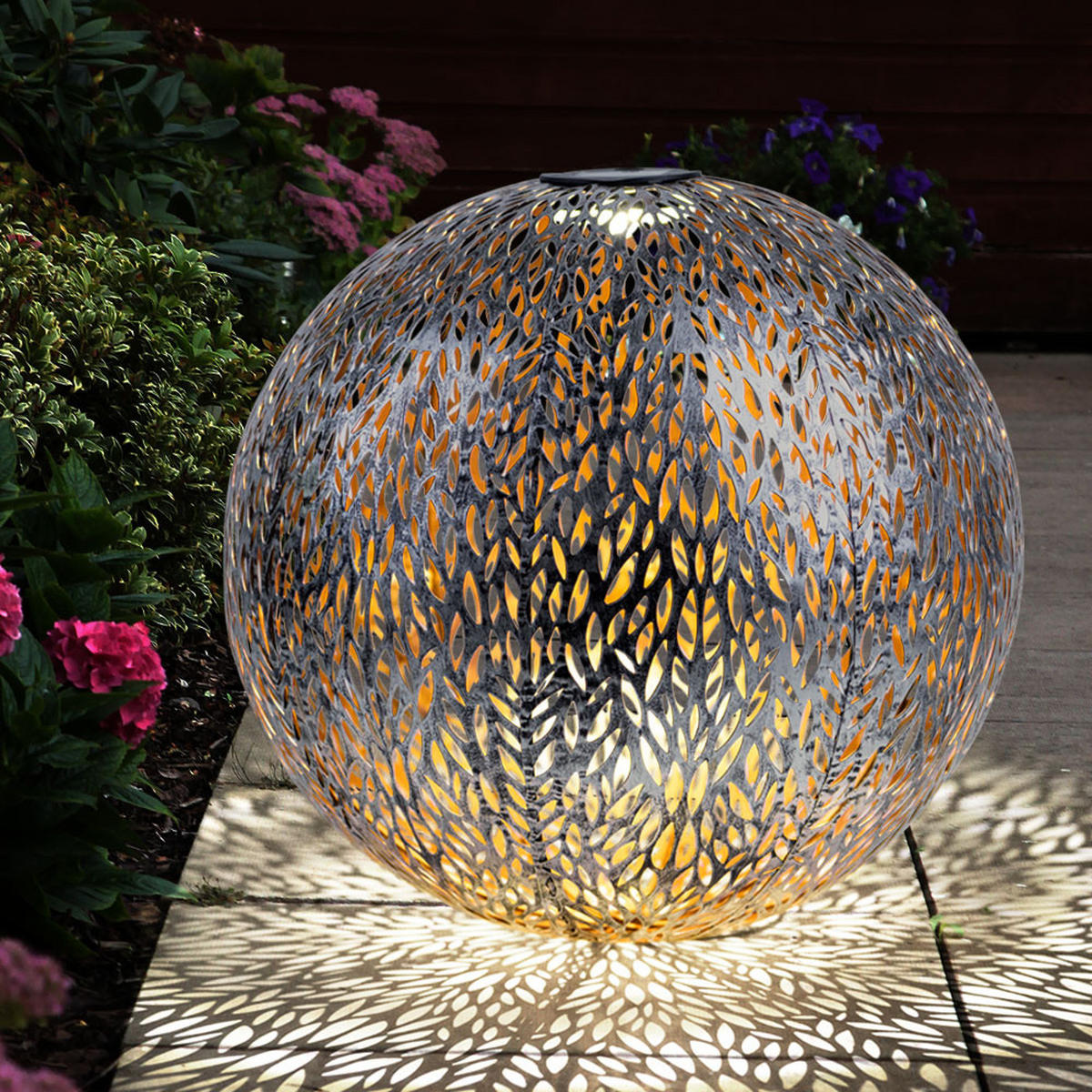 LED AUSSENLEUCHTE Silber Gartenlampe Erdspitz - Silberfarben, Metall (40/40/51cm)