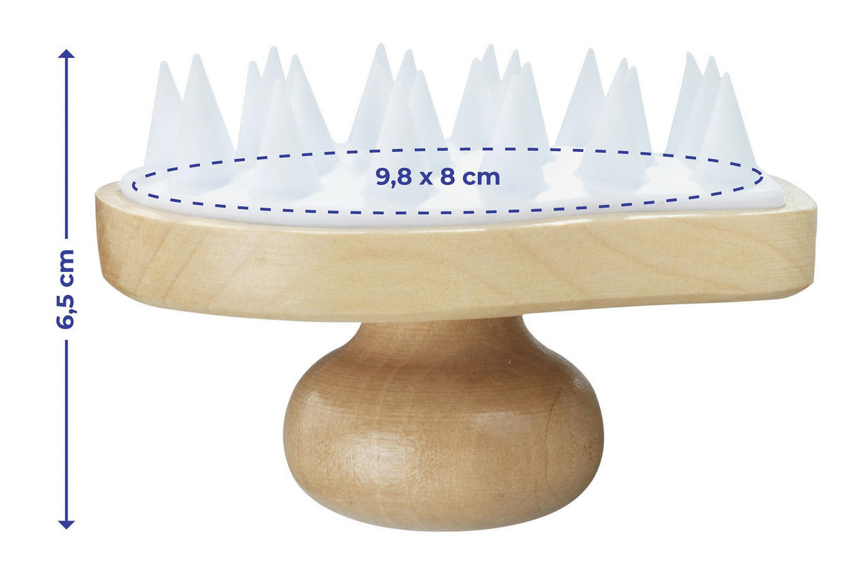 MASSAGE-BÜRSTE Wellness 2in1 - Braun, Kunststoff (9.8/6.5/8cm) - Maximex