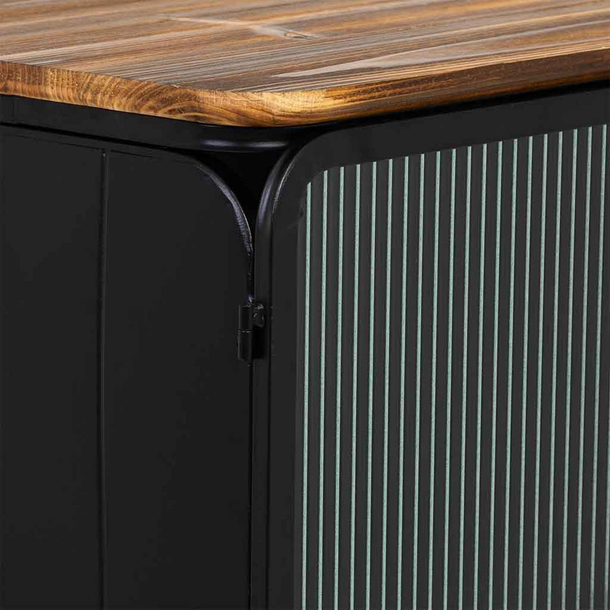 VITRINE aus Metall und Holz und Glas, schwarz, 72x37x81cm - Schwarz, Holz (72/81/37cm) - Wanderlust