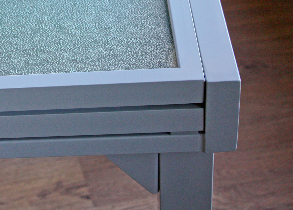 GARTENTISCH Adam 90 cm Ausziehtisch - Grau, Metall (90/90/75cm) - DELUKE