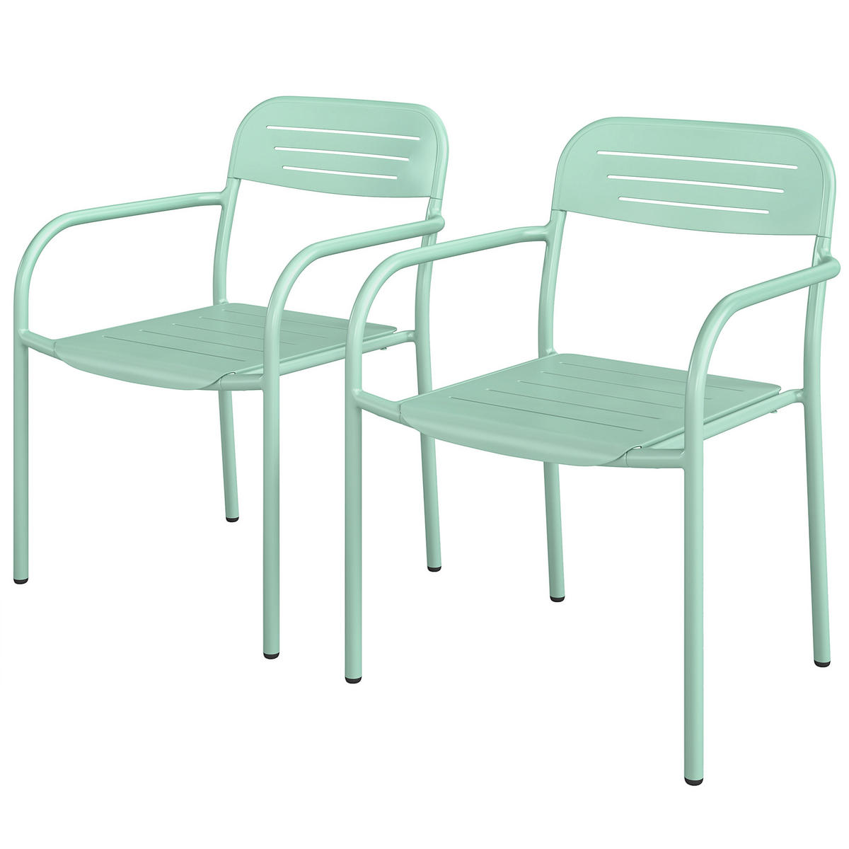 GARTENSTÜHLE 2er-Set DE-13352 wetterfest Grün - Grün, Metall (58/78/56cm) - ComfortXL