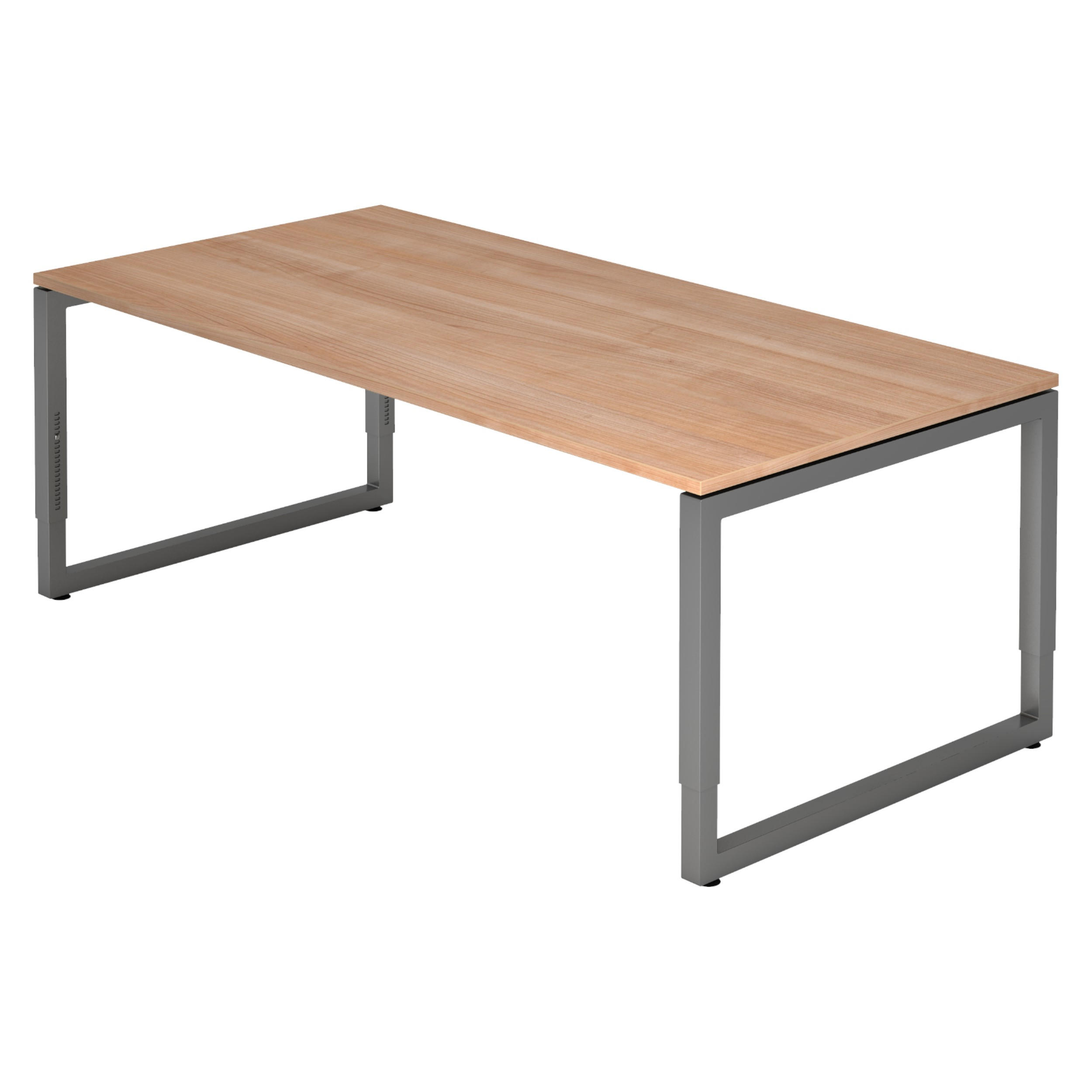 SCHREIBTISCH Serie-R 100/200/74 cm in Nussbaumfarben/Graphitfarben - Nussbaumfarben/Graphitfarben, Holzwerkstoff (100/200/74cm) - bümö