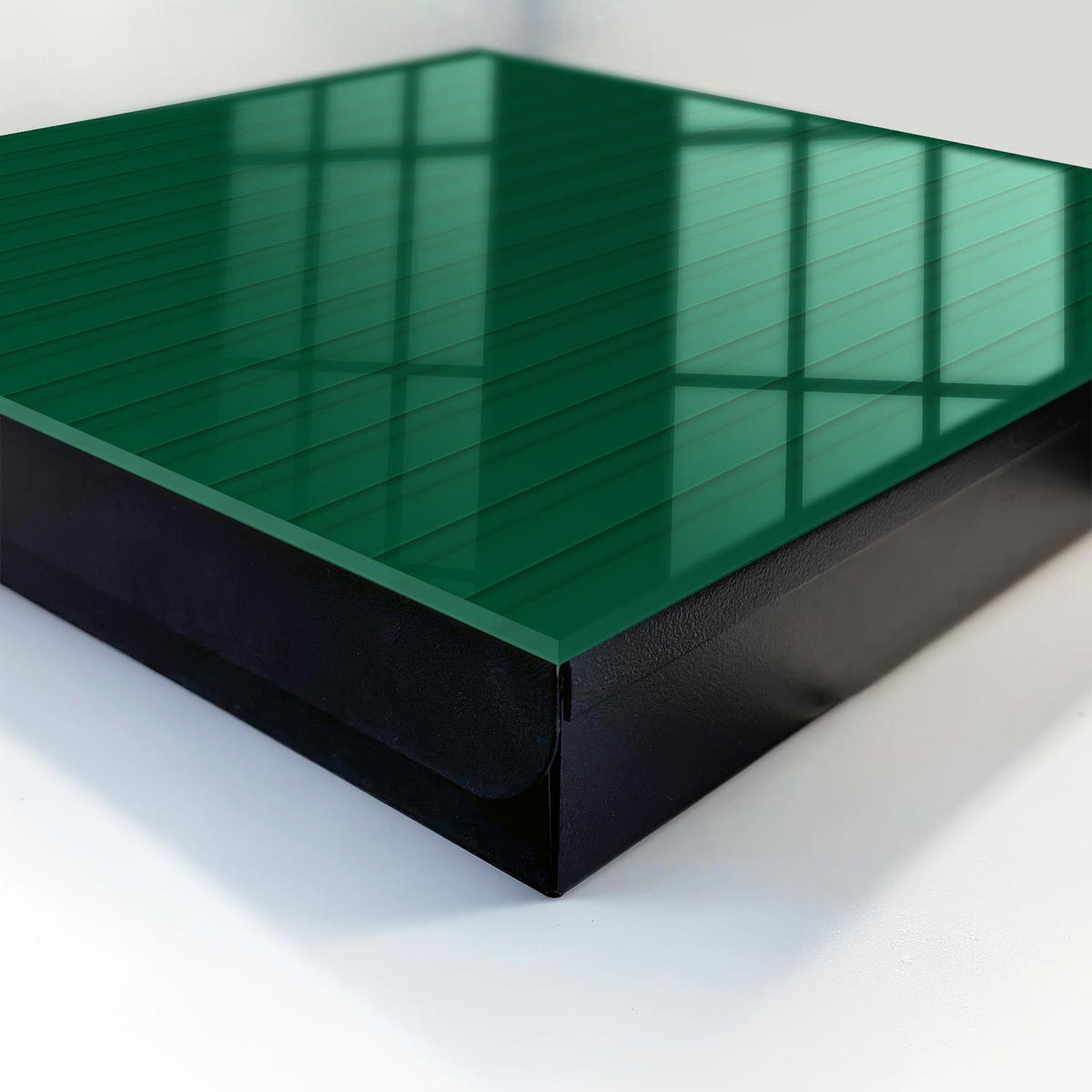 SCHLÜSSELBOX Schwarz 30x30 cm- Türöffnung nach rechts - Grüne Streifen - Grün, Metall (30/30/5cm) - TULUP