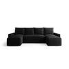 WOHNLANDSCHAFT mit Schlaffunktion SAVIO U Quelle 100 - Schwarz, Textil (300/75/140cm) - Bedante
