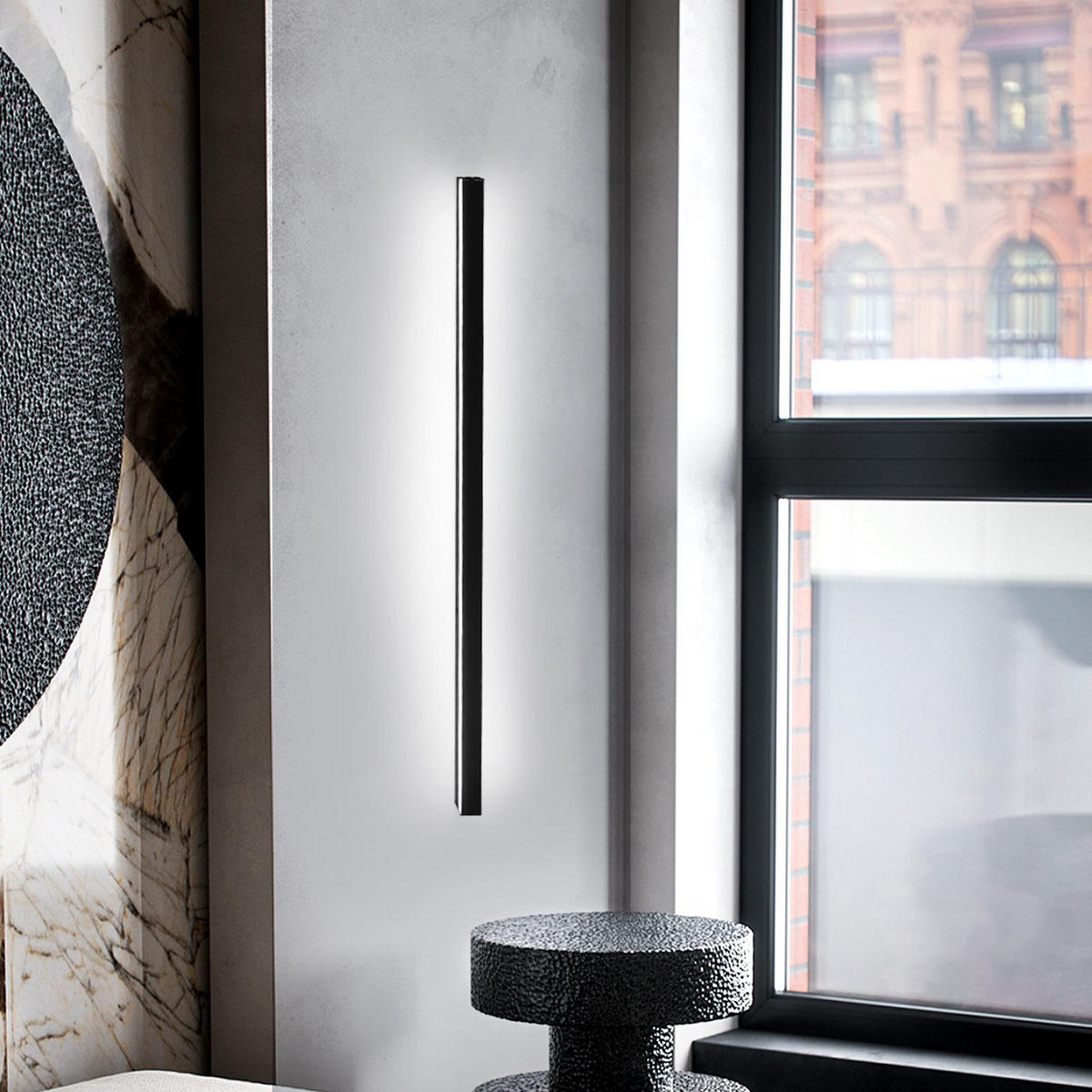 LED-WANDLEUCHTE Beaming 2.5/4/100 cm - Schwarz, Metall (4/100/2.5cm) - ZMH