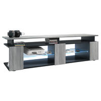 LOWBOARD Movie Fronten und obere Platte des Aufsatzes in Avola-Anthrazit - Anthrazit, Holzwerkstoff (138.5/39/39cm) - Vladon