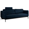 SOFA SALENTO Dunkelblau Velvet - Schwarz/Dunkelblau, Textil/Metall (221/82/101cm) - MKS