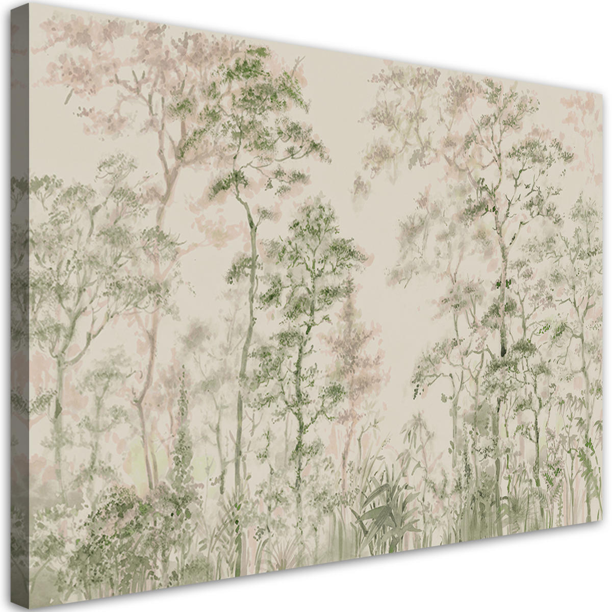 WANDBILD hohe dünne bäume - Beige, Textil (60/40cm) - Feeby